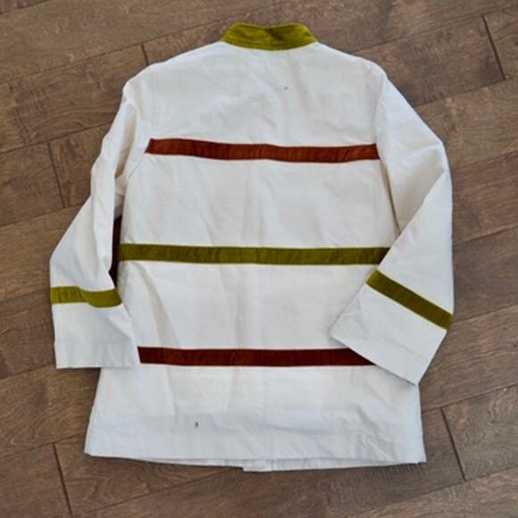 Tory Burch Cadyn Barn Jacket Natural Canvas Tone Toggle Button Womens Size 8 - Picture 3 of 10